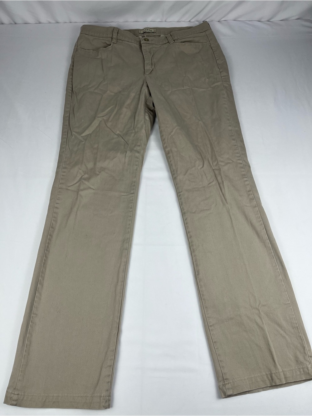 Riders Khaki Pants Women Size 12L Stretch Straight Leg Beige Casual Work